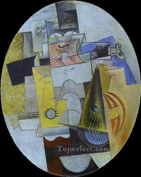 Instrumentos de música 1913 Cubismo Pinturas al óleo